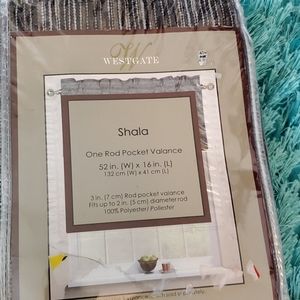 nip Westgate shall one rod pocket valance brown